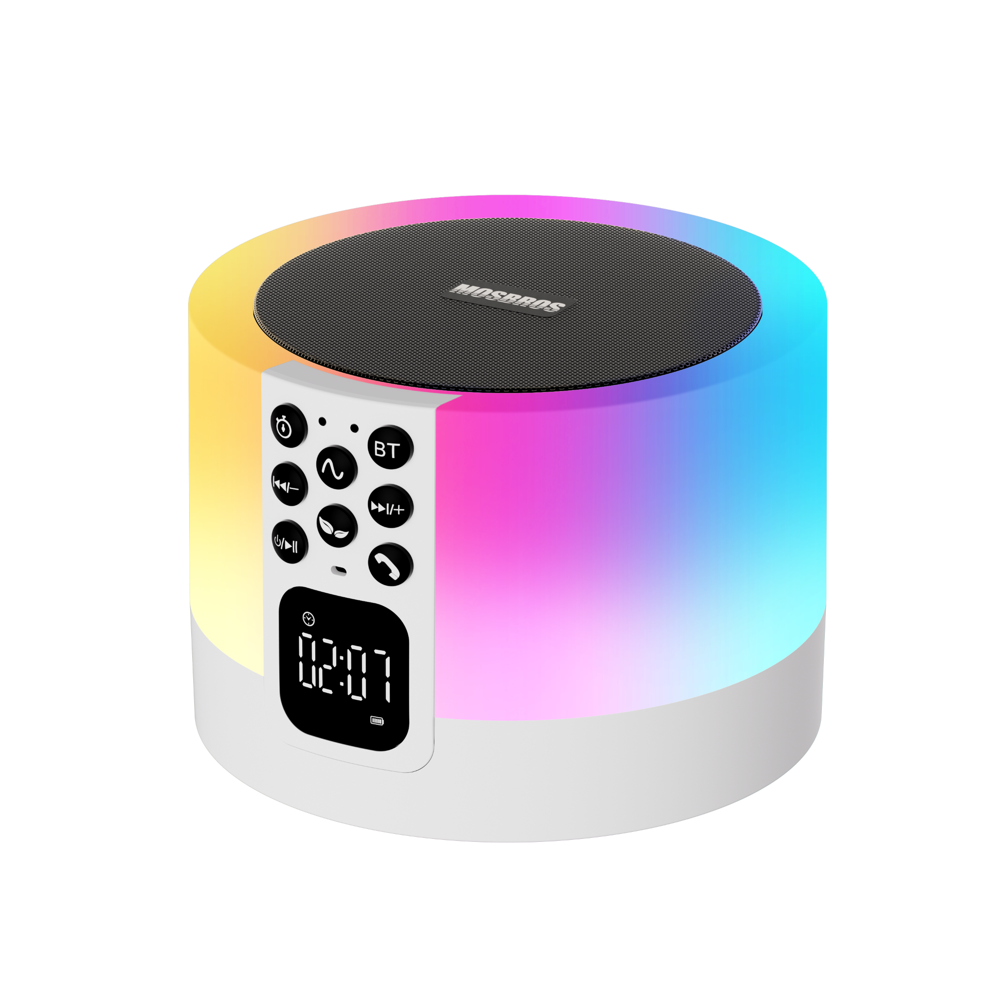 Mosbros Aurora R8 Alarm Clock Wireless Bluetooth Speakers with 48 RGB Light