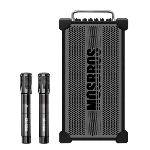 Music Box V20 250W high power 7 sound units high school bass three-way two wireless microphones outdoor party speaker