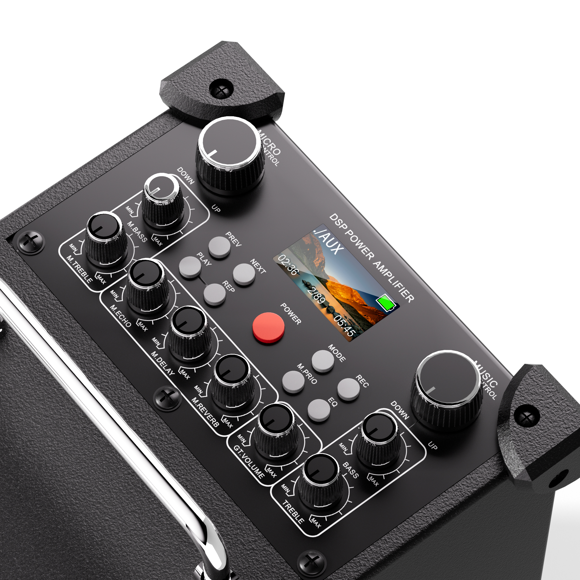 Music Box V20 250W high power 7 sound units high school bass three-way two wireless microphones outdoor party speaker
