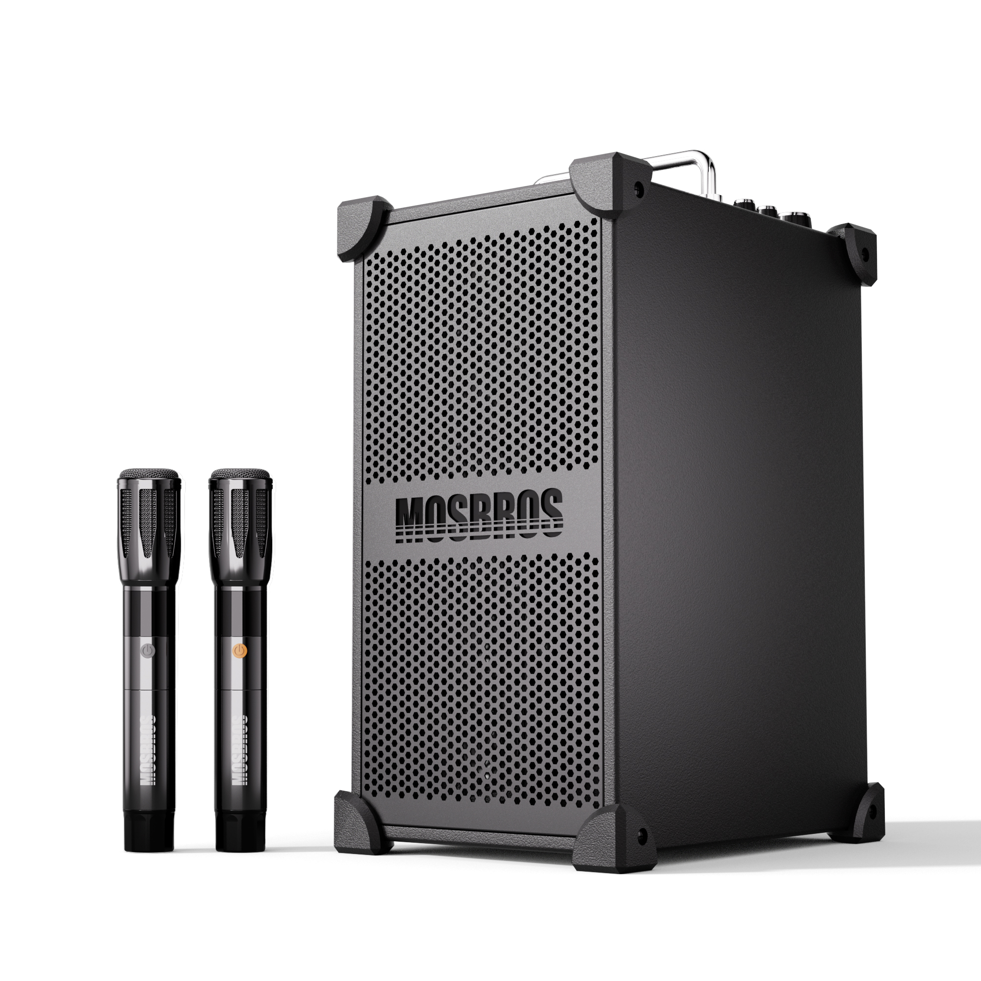 Music Box V20 250W high power 7 sound units high school bass three-way two wireless microphones outdoor party speaker