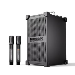 Music Box V20 250W high power 7 sound units high school bass three-way two wireless microphones outdoor party speaker