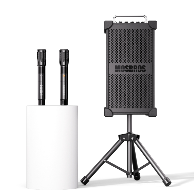 Music Box V20 250W high power 7 sound units high school bass three-way two wireless microphones outdoor party speaker