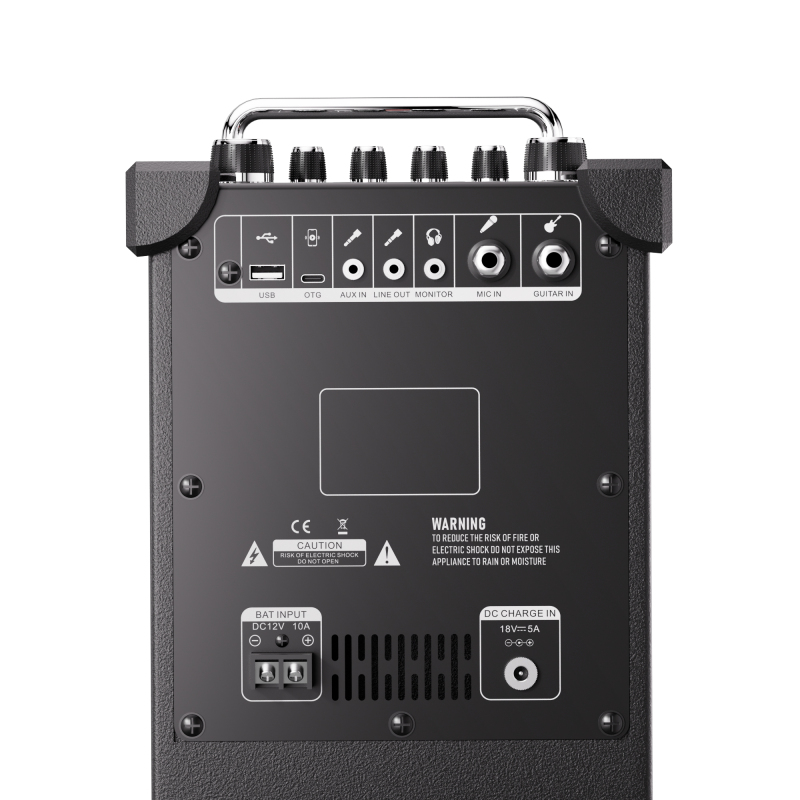 Music Box V20 250W high power 7 sound units high school bass three-way two wireless microphones outdoor party speaker