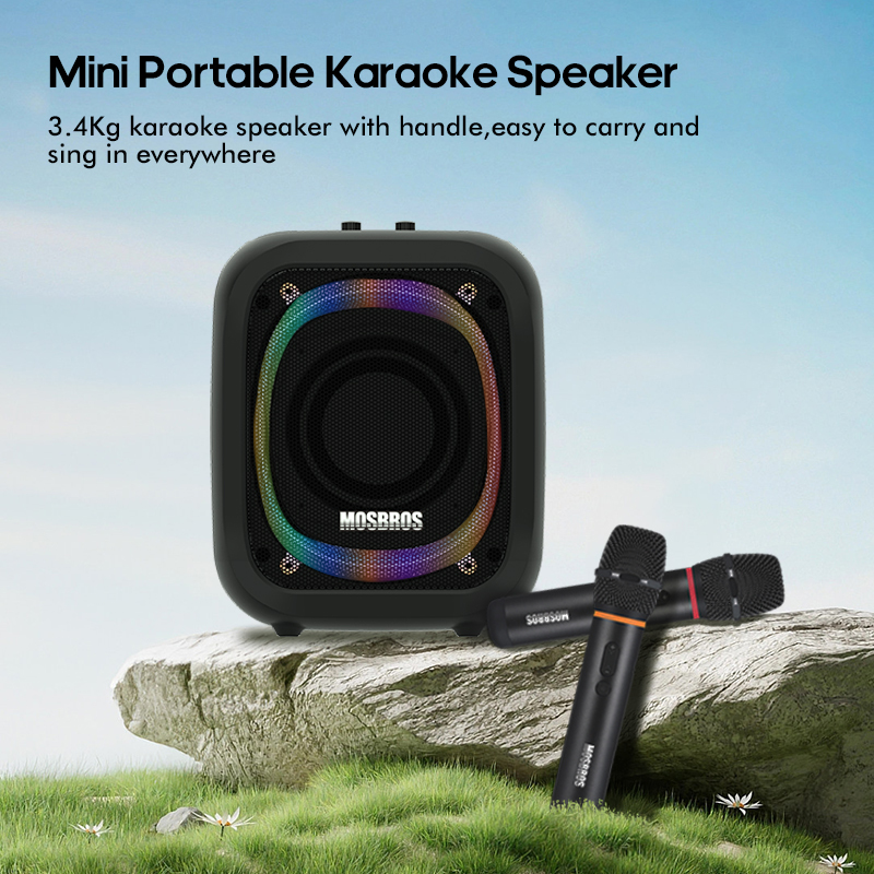 MOSBROS Karabass 7K karaoke spaker bluetooth Can connect guitar USB to play a variety of RGB lighting party speakers