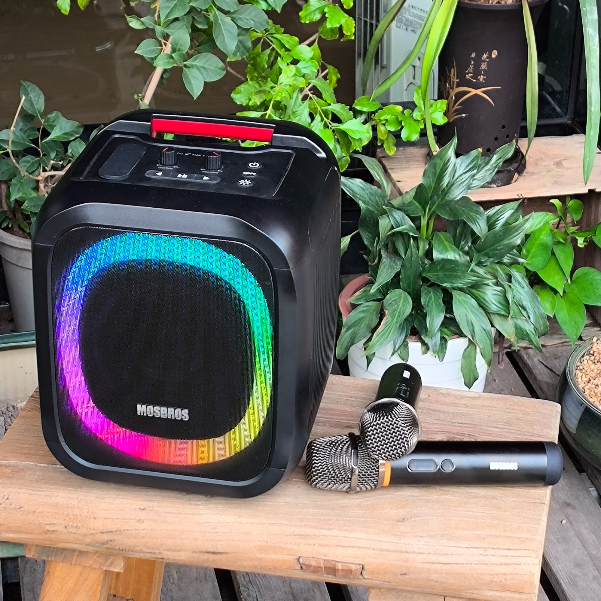 MOSBROS Karabass 7K karaoke spaker bluetooth Can connect guitar USB to play a variety of RGB lighting party speakers