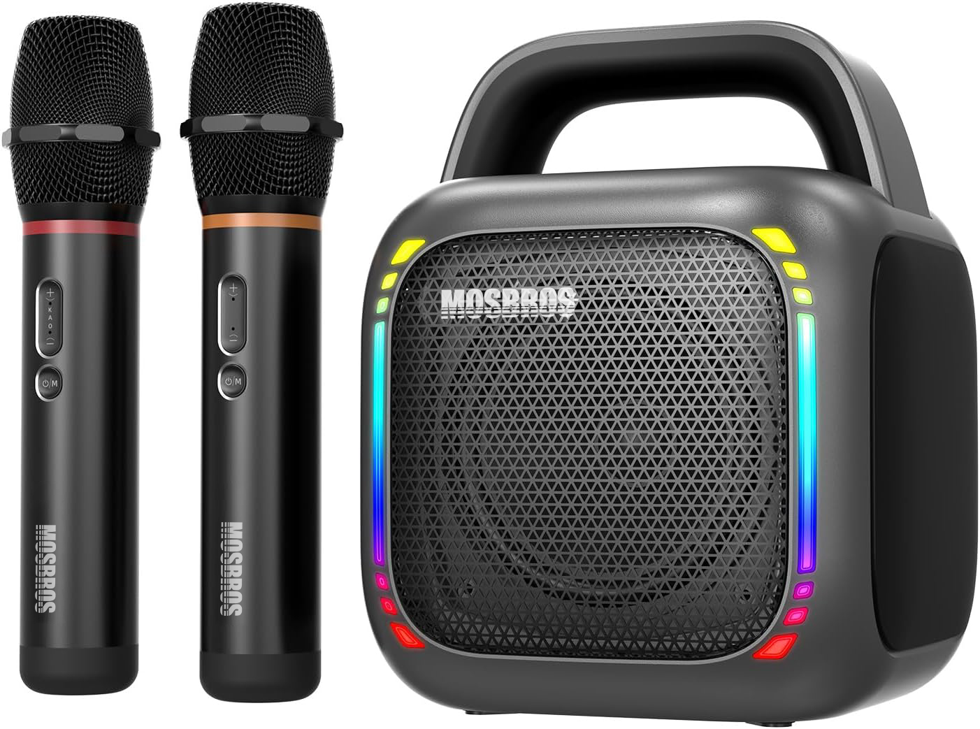 Mosbros KARABOX Portable Karaoke Speaker with RGB Light for Home Party 50W with 2 Microphones