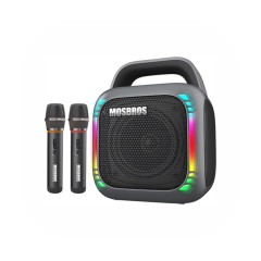 Mosbros KARABOX Portable Karaoke Speaker with RGB Light for Home Party 50W with 2 Microphones