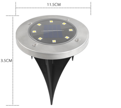 वाटरप्रूफ 8 एलईडी IP65 सोलर पावर्ड अंडर-ग्राउंड पार्क लैंप आउटडोर लॉन पाथवे गार्डन एलईडी सोलर ग्राउंड लाइट्स इंडक्शन के साथ