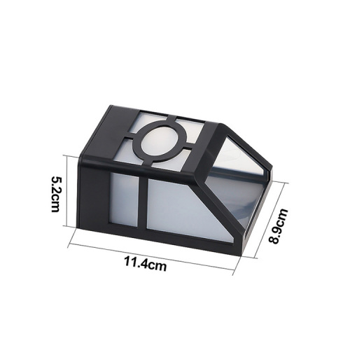 ब्लैक सोलर 2LED वॉल लाइट आउटडोर सीढ़ी कॉरिडोर लाइट आउटडोर लैंडस्केप गार्डन लाइट