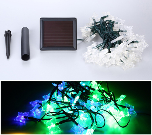 सोलर 50 एलईडी बटरफ्लाई लाइट्स आउटडोर लैंडस्केप डेकोरेशन लाइट्स गार्डन क्रिसमस डे डेकोरेशन स्ट्रिंग लाइट्स