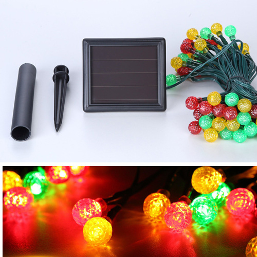 सोलर 50 एलईडी बॉल लाइट्स सोलर आउटडोर लैंडस्केप डेकोरेटिव लाइट्स गार्डन स्ट्रिंग लाइट्स