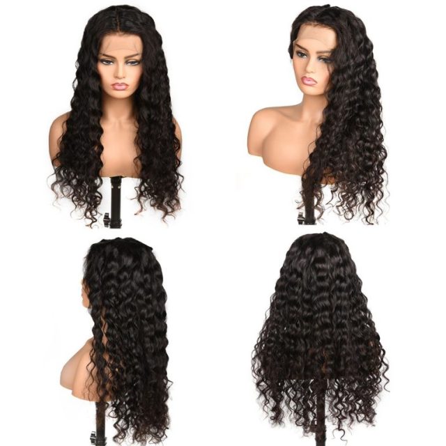 13x4 Lace Front Wigs Natural Color Loose Deep Wave Brazilian Virgin Human Hair Wigs Pre Plucked Hairline With Baby Hair (LFW024)