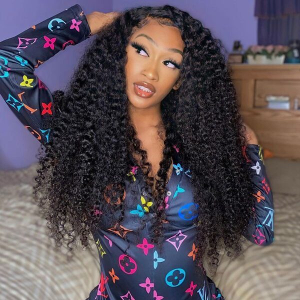 13x4 Lace Front Wigs Natural Color Curly Brazilian Virgin Human Hair Wigs Pre Plucked Hairline With Baby Hair (LFW026)