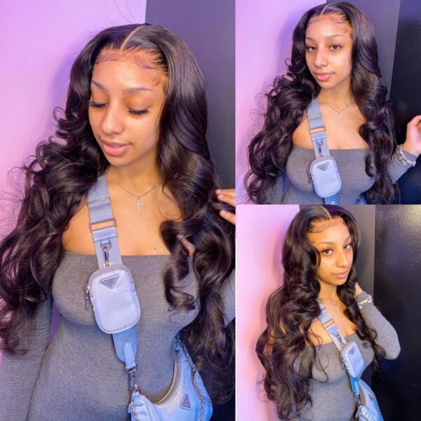 13x4 Lace Front Wigs Natural Color Body Wave Brazilian Virgin Human Hair Wigs Pre Plucked Hairline With Baby Hair (LFW022)