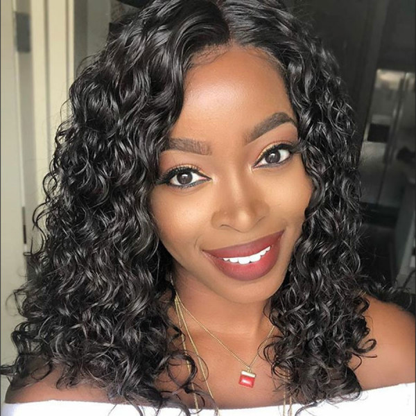 13x4 Lace Front Wigs Natural Color Water Wave Brazilian Virgin Human Hair Wigs Pre Plucked Hairline With Baby Hair (LFW002)