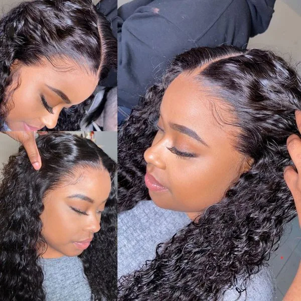 13x4 Lace Front Wigs Natural Color Water Wavy Brazilian Virgin Human Hair Wigs Pre Plucked Hairline With Baby Hair (LFW025)