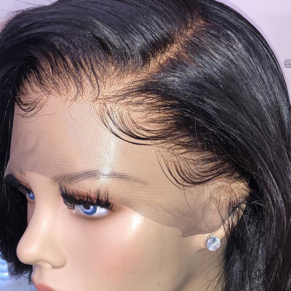13x4 Lace Front Wigs Natural Color Straight Brazilian Virgin Human Hair Wigs Pre Plucked Hairline With Baby Hair (LFW004)