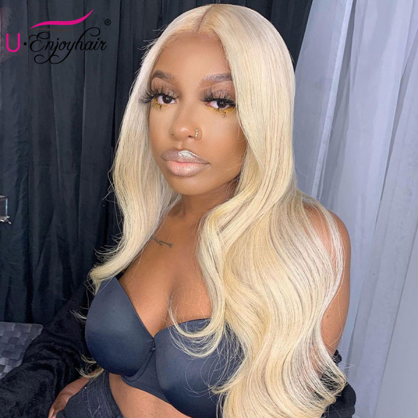 13X4 Lace Front Wigs 613 Blonde Color Body Wave Brazilian Virgin Human Hair Wigs Pre Plucked Hairline With Baby Hair (613B002)