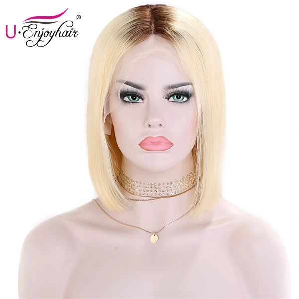 13X4 Lace Front Wigs 4T/613 Blonde Color Straight Bob Style Brazilian Virgin Human Hair Wigs Pre Plucked Hairline With Baby Hair (613B007)