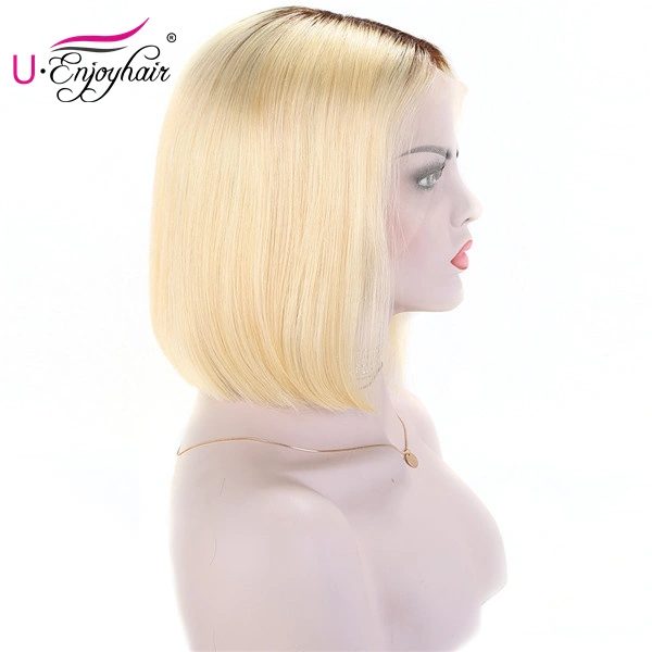 13X4 Lace Front Wigs 4T/613 Blonde Color Straight Bob Style Brazilian Virgin Human Hair Wigs Pre Plucked Hairline With Baby Hair (613B007)