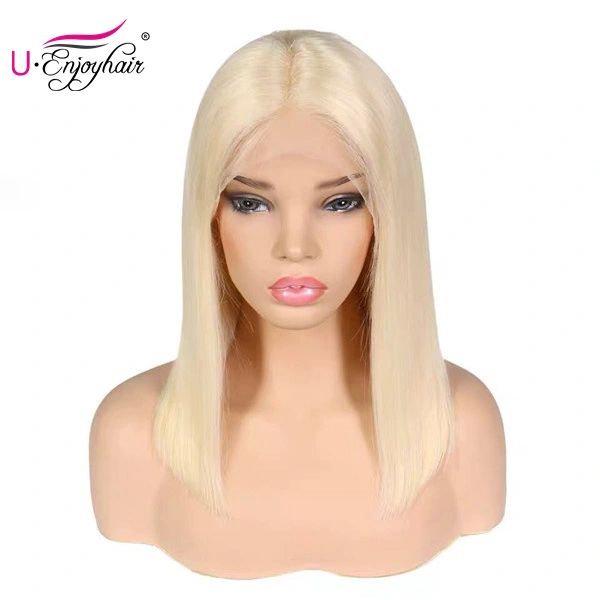 13X4 Lace Front Wigs 613 Blonde Color Straight Bob Style Brazilian Virgin Human Hair Wigs Pre Plucked Hairline With Baby Hair (613B005)