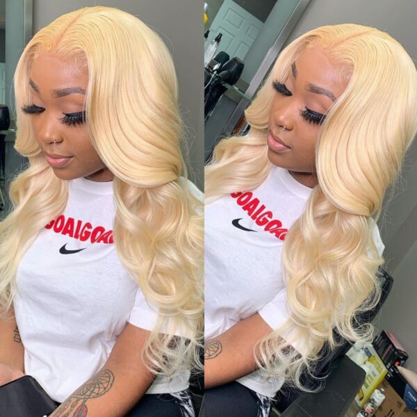 13X4 Lace Front Wigs 613 Blonde Color Body Wave Brazilian Virgin Human Hair Wigs Pre Plucked Hairline With Baby Hair (613B004)