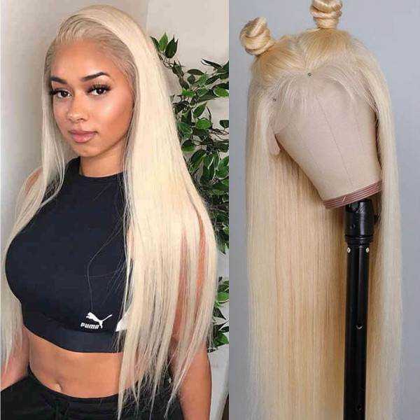 13X4 Lace Front Wigs 613 Blonde Color Straight Brazilian Virgin Human Hair Wigs Pre Plucked Hairline With Baby Hair (613B001)