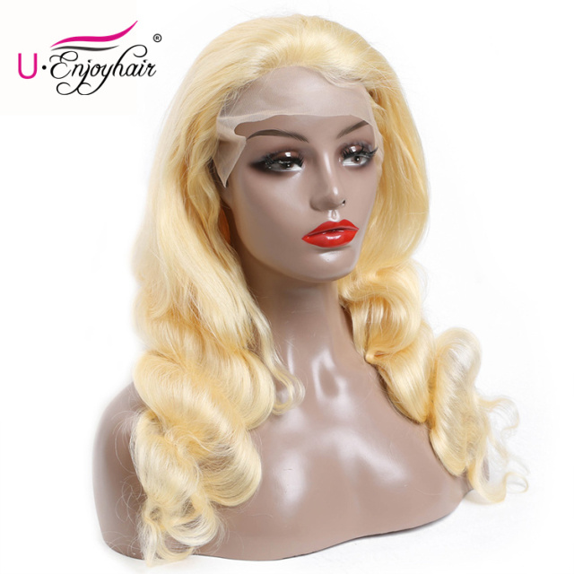 13X4 Lace Front Wigs 613 Blonde Color Body Wave Brazilian Virgin Human Hair Wigs Pre Plucked Hairline With Baby Hair (613B004)