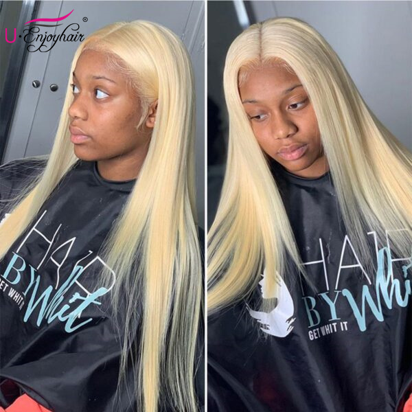 13X4 Lace Front Wigs 613 Blonde Color Straight Brazilian Virgin Human Hair Wigs Pre Plucked Hairline With Baby Hair (613B001)