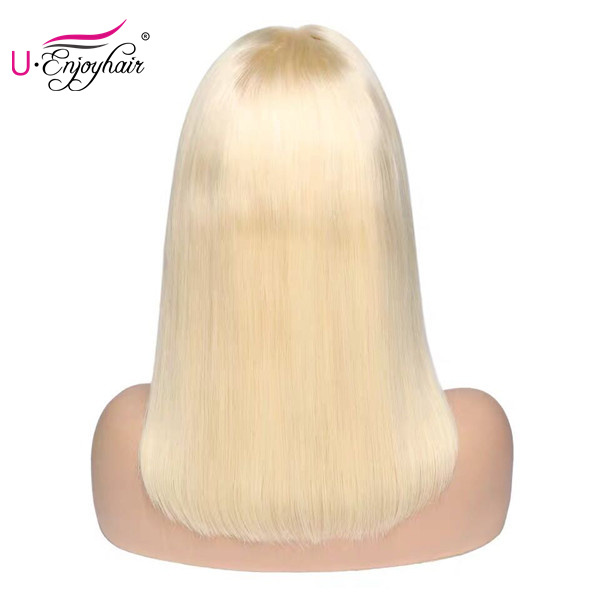 13X4 Lace Front Wigs 613 Blonde Color Straight Bob Style Brazilian Virgin Human Hair Wigs Pre Plucked Hairline With Baby Hair (613B005)