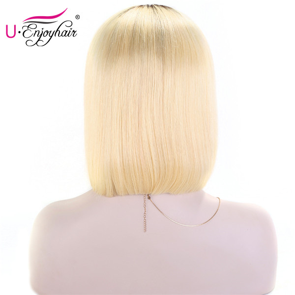 13X4 Lace Front Wigs 4T/613 Blonde Color Straight Bob Style Brazilian Virgin Human Hair Wigs Pre Plucked Hairline With Baby Hair (613B007)