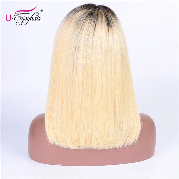 13X4 Lace Front Wigs 1B 613 Blonde Color Straight Bob Style Brazilian Virgin Human Hair Wigs Pre Plucked Hairline With Baby Hair (613B006)