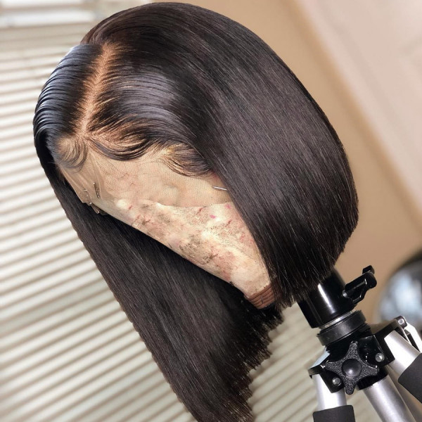 13x6 Lace Front Wigs Natural Color Straight Brazilian Virgin Human Hair Wigs Pre Plucked Hairline With Baby Hair (LFW1001)