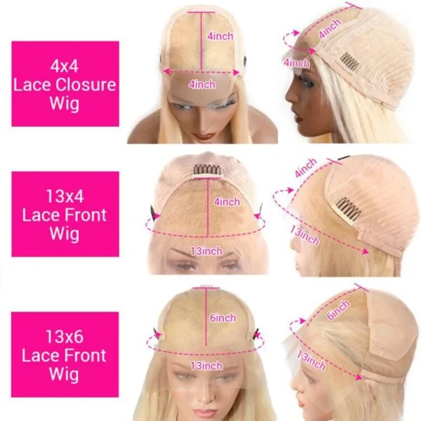 13X4 Lace Front Wigs 1B 613 Blonde Color Straight Bob Style Brazilian Virgin Human Hair Wigs Pre Plucked Hairline With Baby Hair (613B006)