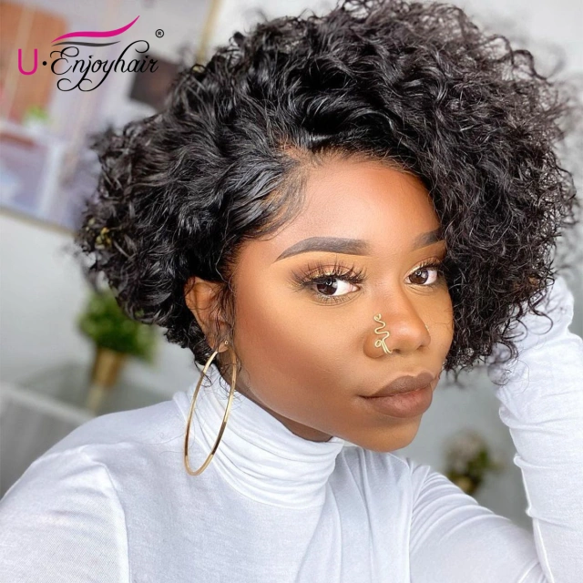 13x4 Lace Front Wigs Natural Color Curly Brazilian Virgin Human Hair Wigs Pre Plucked Hairline With Baby Hair (LFW021)