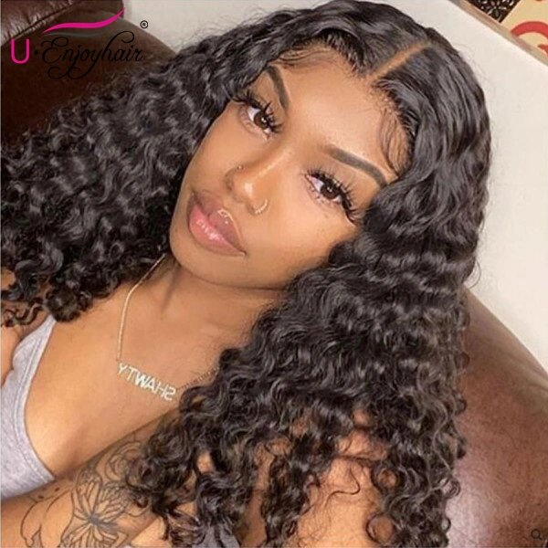 13x4 Lace Front Wigs Natural Color Water Wave Brazilian Virgin Human Hair Wigs Pre Plucked Hairline With Baby Hair (LFW006)