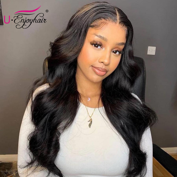 13x4 Lace Front Wigs Natural Color Body Wave Brazilian Virgin Human Hair Wigs Pre Plucked Hairline With Baby Hair (LFW005)