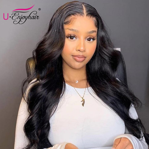 13x4 Lace Front Wigs Natural Color Body Wave Brazilian Virgin Human Hair Wigs Pre Plucked Hairline With Baby Hair (LFW005)