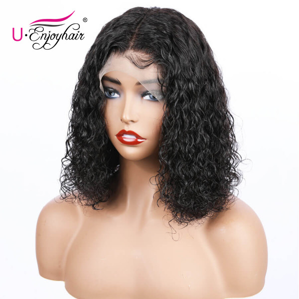 13x4 Lace Front Wigs Natural Color Water Wavy Brazilian Virgin Human Hair Wigs Pre Plucked Hairline With Baby Hair (LFW003)