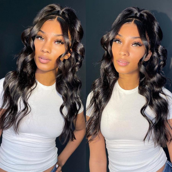 13x4 Lace Front Wigs Natural Color Super Curly Brazilian Virgin Human Hair Wigs Pre Plucked Hairline With Baby Hair (LFW010)
