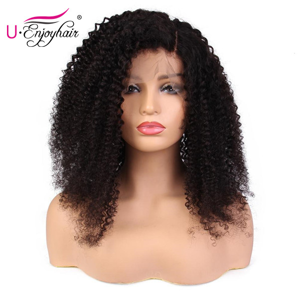 13x4 Lace Front Wigs Natural Color Kinky Curly Brazilian Virgin Human Hair Wigs Pre Plucked Hairline With Baby Hair (LFW011)