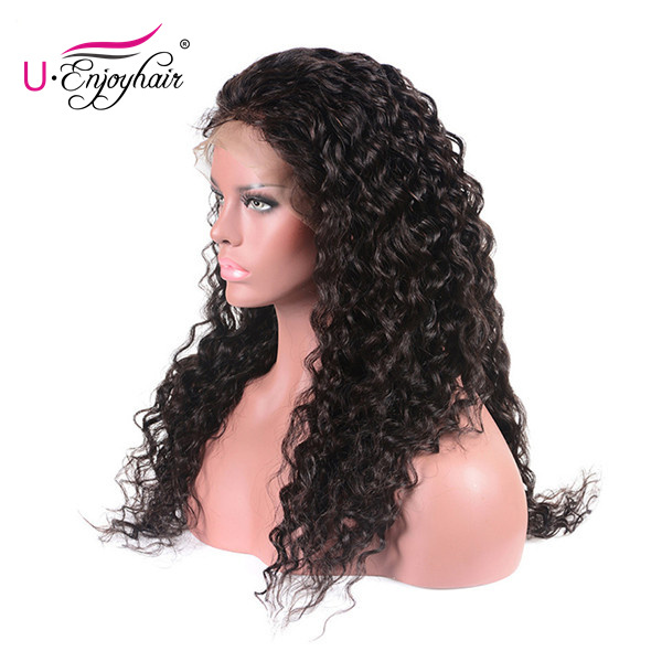 13x4 Lace Front Wigs Natural Color Water Curly Brazilian Virgin Human Hair Wigs Pre Plucked Hairline With Baby Hair (LFW012)