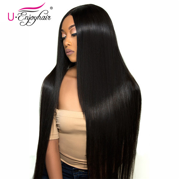 13x6 Lace Front Wigs Natural Color Straight Brazilian Virgin Human Hair Wigs Pre Plucked Hairline With Baby Hair (LFW1008)