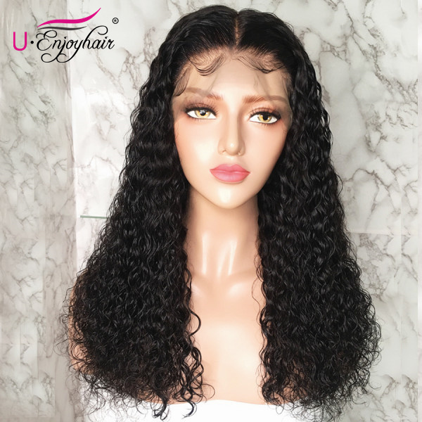 13x4 Lace Front Wigs Natural Color Water Wavy Brazilian Virgin Human Hair Wigs Pre Plucked Hairline With Baby Hair (LFW018)