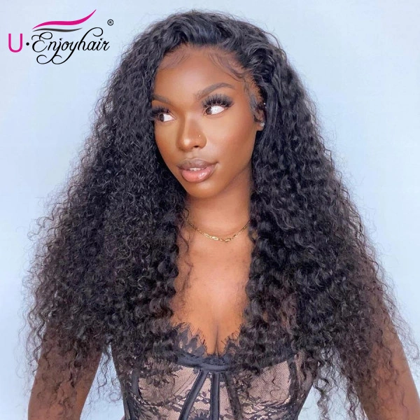 13x4 Lace Front Wigs Natural Color Super Curly Brazilian Virgin Human Hair Wigs Pre Plucked Hairline With Baby Hair (LFW014)