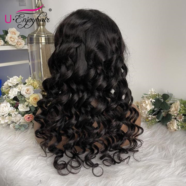 13x6 Lace Front Wigs Natural Color Loose Wave Brazilian Virgin Human Hair Wigs Pre Plucked Hairline With Baby Hair (LFW1014)