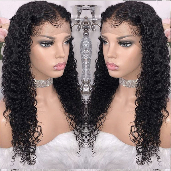 13x4 Lace Front Wigs Natural Color Water Wavy Brazilian Virgin Human Hair Wigs Pre Plucked Hairline With Baby Hair (LFW018)