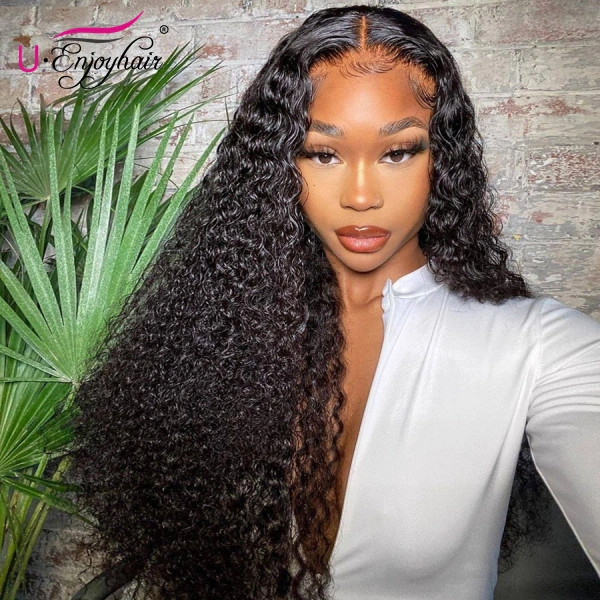 13x4 Lace Front Wigs Natural Color Water Wavy Brazilian Virgin Human Hair Wigs Pre Plucked Hairline With Baby Hair (LFW018)