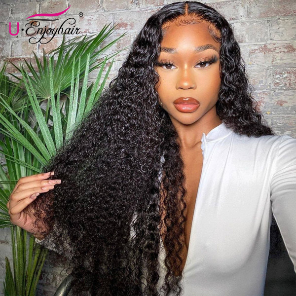13x4 Lace Front Wigs Natural Color Water Wavy Brazilian Virgin Human Hair Wigs Pre Plucked Hairline With Baby Hair (LFW018)