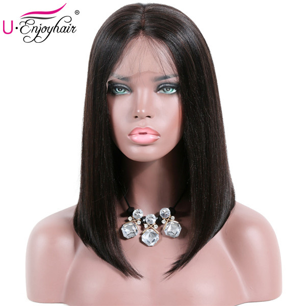 13x6 Lace Front Wigs Natural Color Straight Brazilian Virgin Human Hair Wigs Pre Plucked Hairline With Baby Hair (LFW1002)